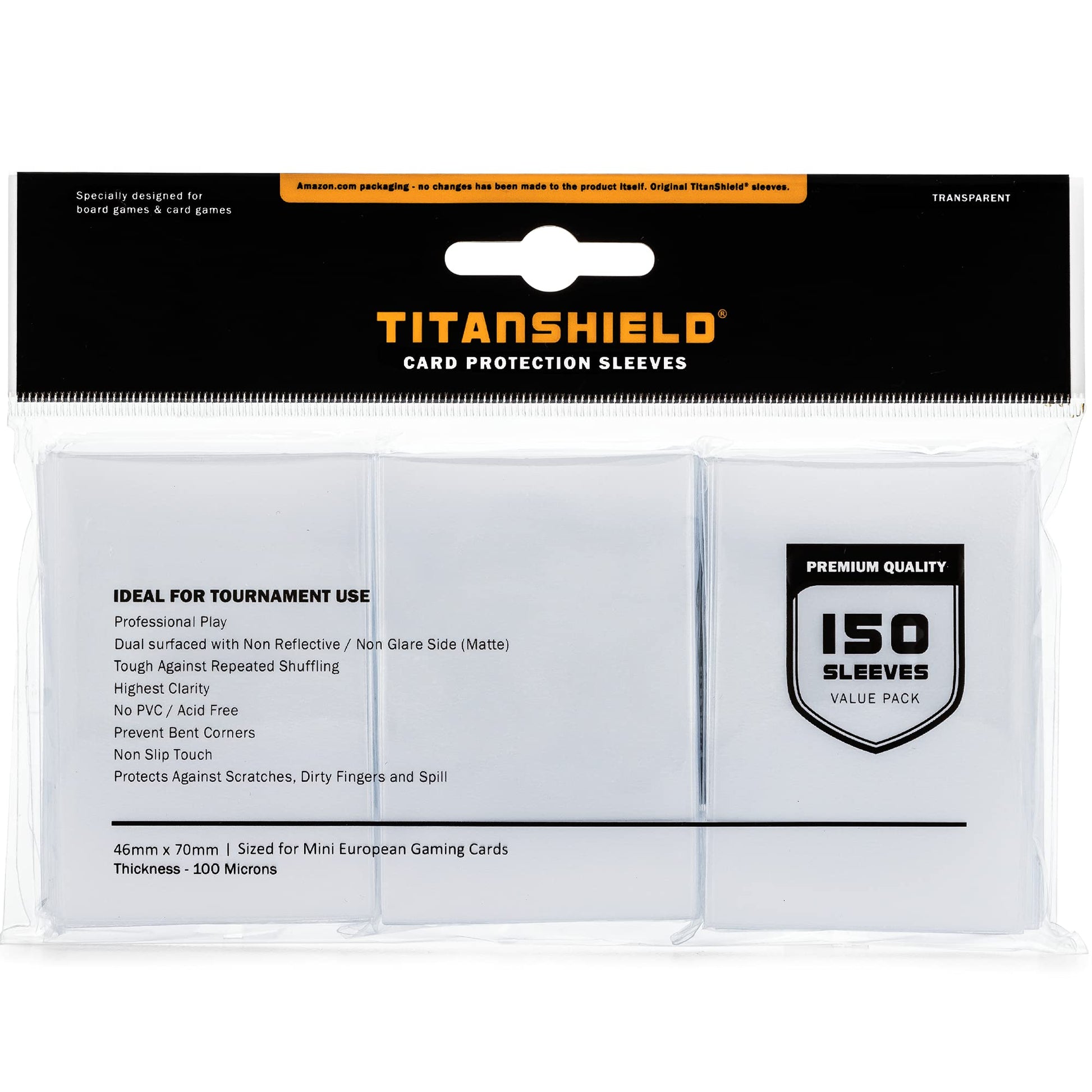 Titanshield (150 Sleeves) Mini European Sized Board Game Card Sleeves