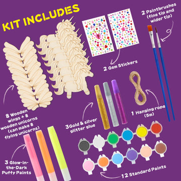 Yrinfay Glow In The Dark Unicorn Painting Kit - Arts And Crafts Easter Gifts For Kids 4-8 8-12 - Creative Cool Art Toys For Boys