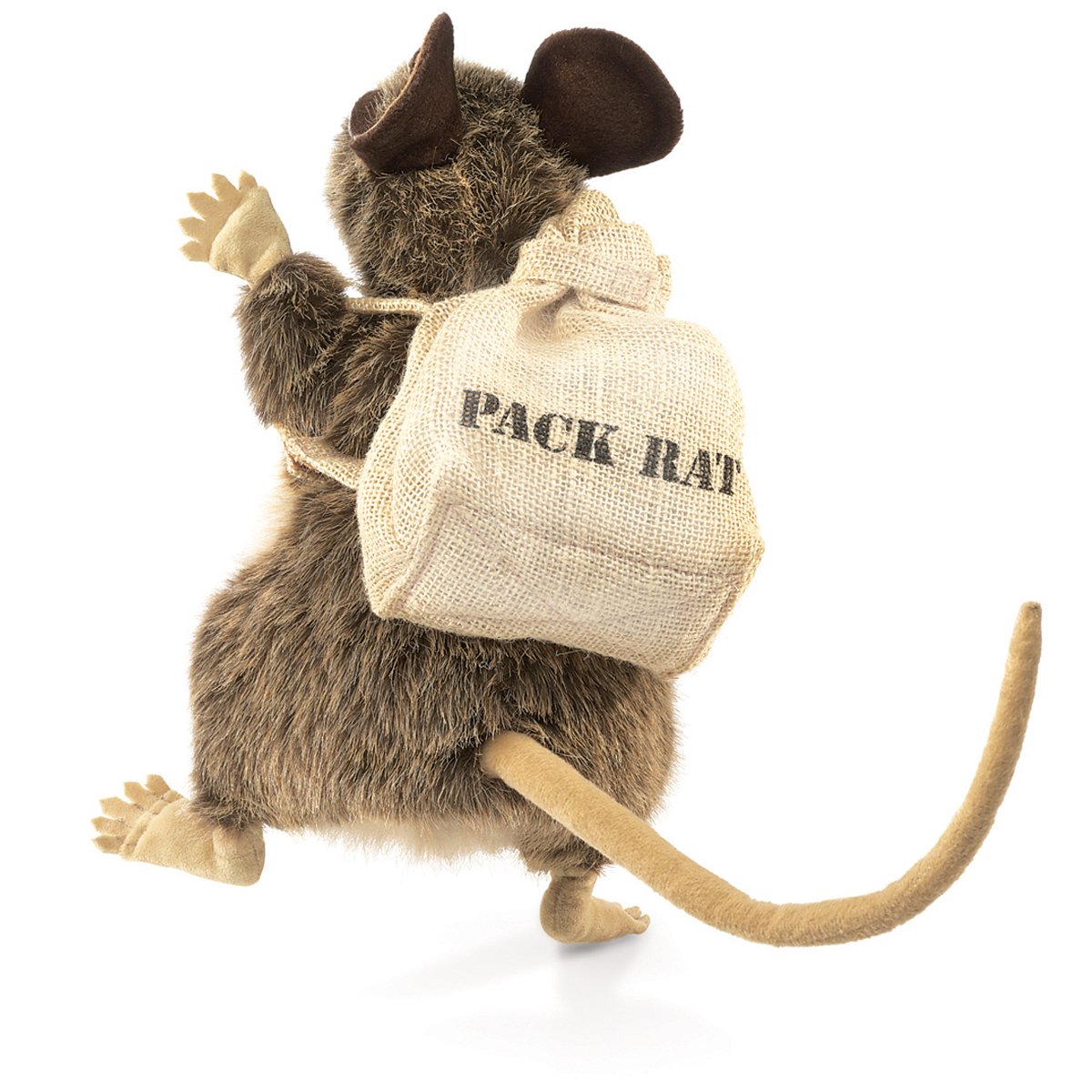 Folkmanis Pack Rat Hand Puppet, Brown, Beige, 1 Ea