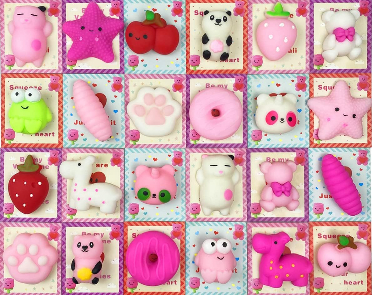 ANAB GI Valentines Cards with Mochi Squishy Toys Squishies for Kids (Set of 5)