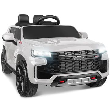 Enyopro Licensed Chevrolet Tahoe Suv 12V7Ah Battery Powered Ride On Toy Car For Kids, Electric Car With Remote Control, Led Ligh