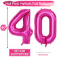 Isndare 40 Inch Number Balloons 40, Hot Pink Helium Foil Number 40 Balloons, Large Number Balloon Age Balloon For Boys Girls Bir