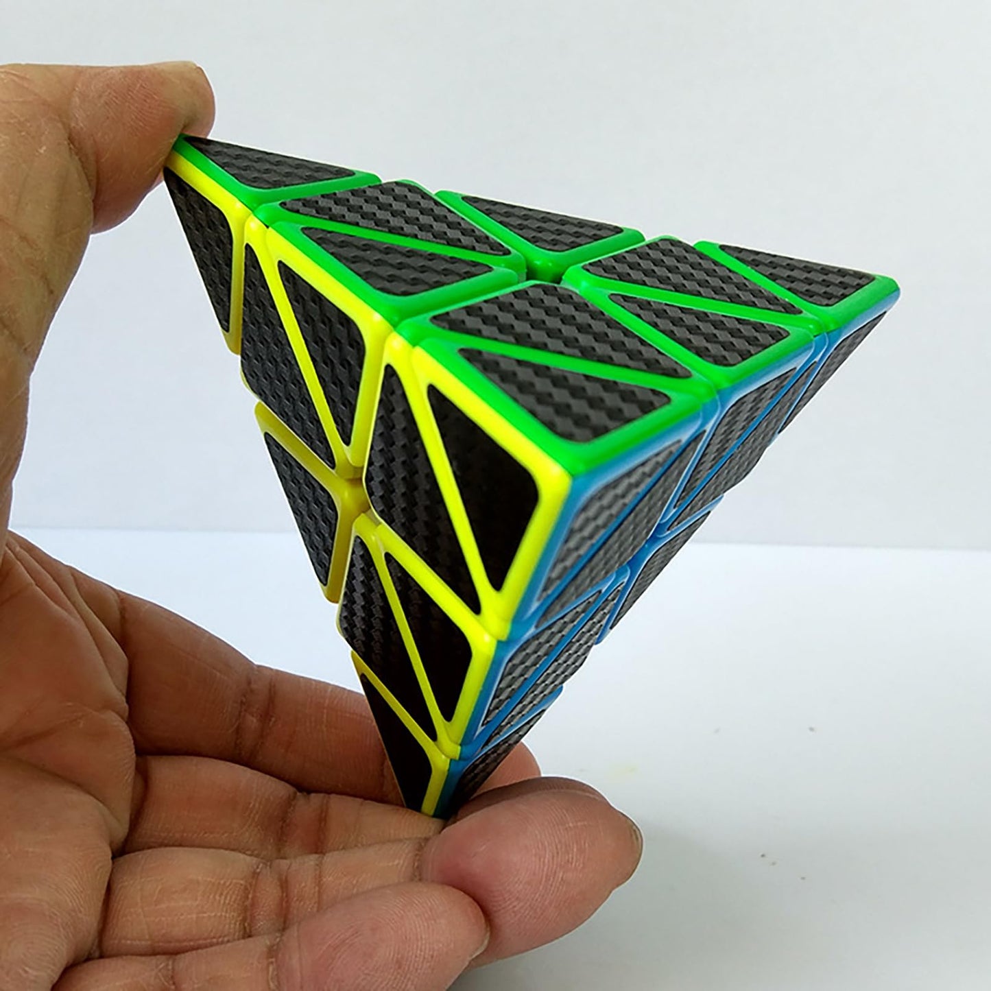 3X3 Pyramid Speed Cube Carbon Fiber Sticker Puzzle Cube 3X3X3 Speed Cube Triangle Magic Cube Puzzle Toy Magic Cube Puzzles For Kids And Adults