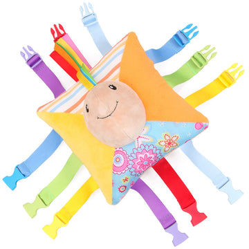 Toddler Early Learning With Buckles,Plush Soft Travel Toy- Toy With Basic Life Skills Children'S Plush Travel Activity Game-Chil