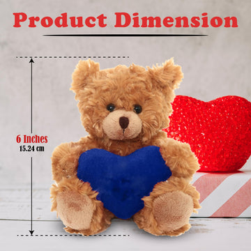 Plushland Mocha Teddy Bear With Customized Message On Embroidered Heart, Mocha Teddy Bear Stuffed Animal - Valentine Personalize