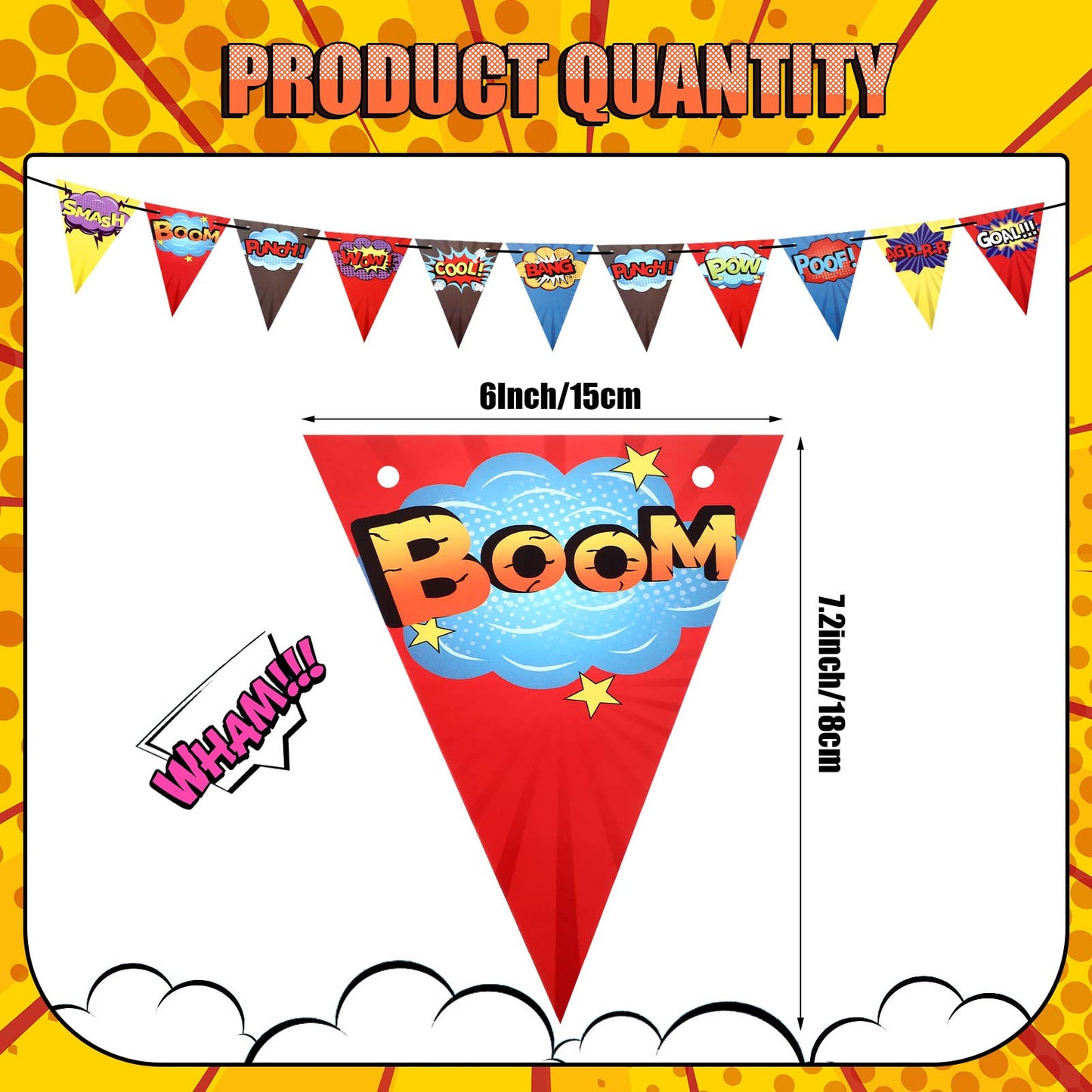 Breling Hero Birthday Party Banner Hero Birthday Party Decorations Hero Paper Pennant Banner Garland Decor for Kids Boys Birthda