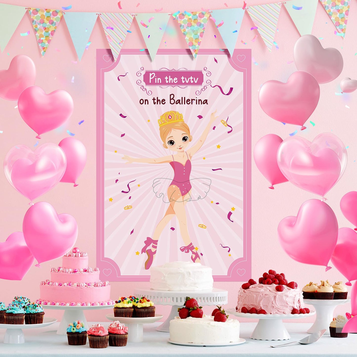 Ballerina Party Games For Girls Pin The Tutu On The Ballerina With 20 Pcs Tutu Stickers, Large Ballerina Party Games Poster For Kids Ballerina Birthday Party School Classroom Carnival Party Supplies