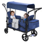 Stroller Wagon for 2 Kids, Baby Wagon Stroller with Adjustable Handle for Infants and Toddlers (Light Blue)
