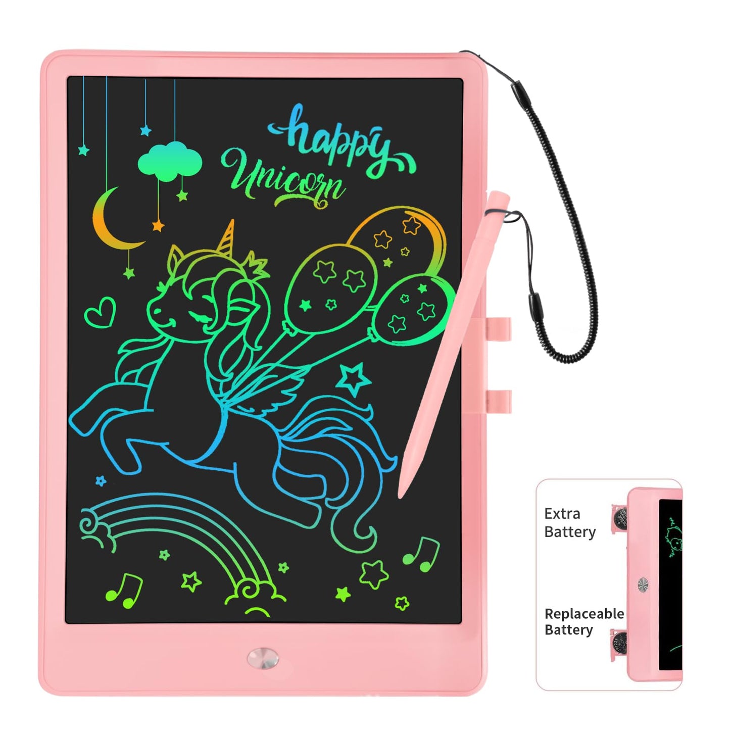 Pyttur Lcd Writing Tablet For Kids 10 Inch Colorful Toddler Drawing Tablet Reusable Doodle Board Electronic Drawing Pads Educati