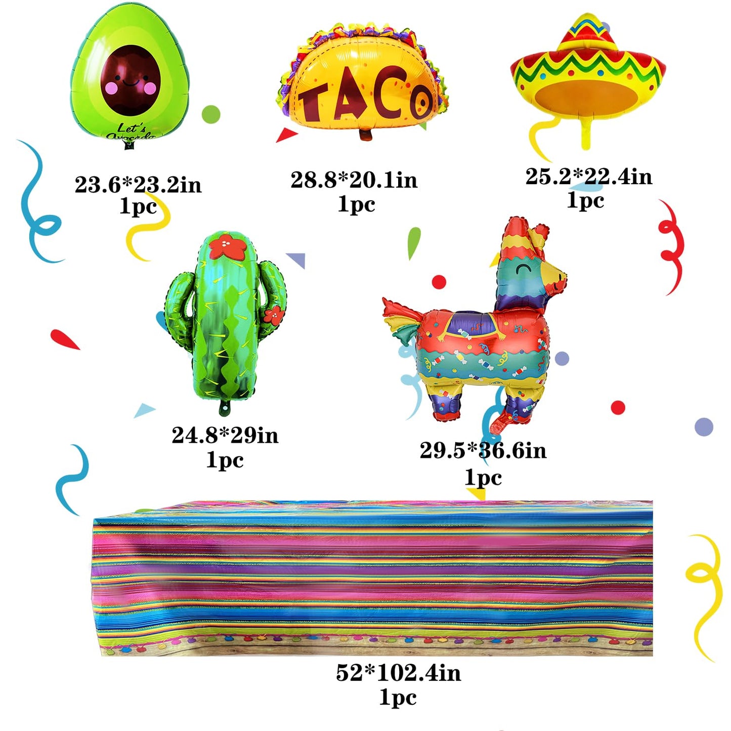 Mexican Themed Party Decorations Fiesta Party Supplies Balloons Garland Arch Kit Feliz Cumpleanos Backdrop Tablecloth Cinco De M