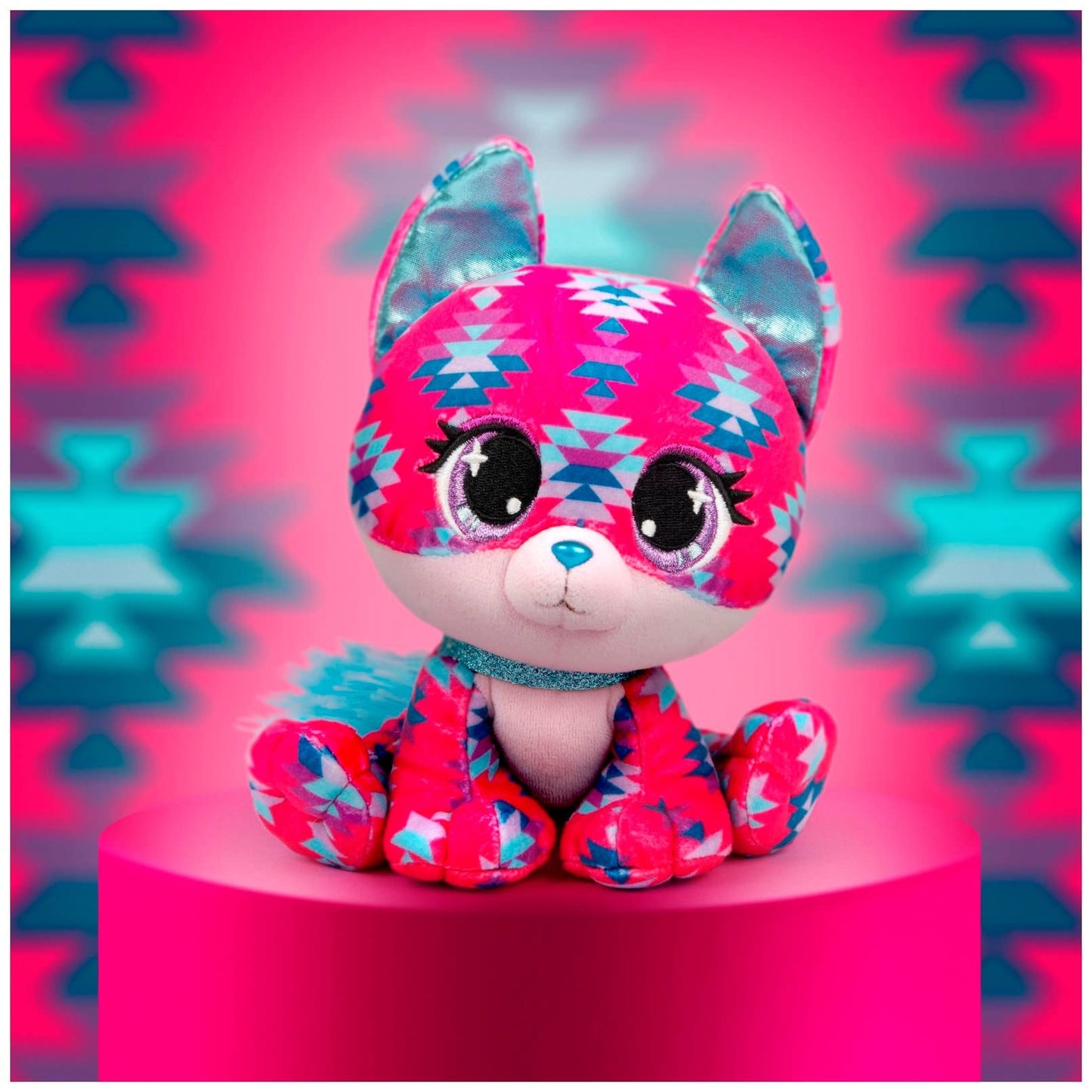 Gund P.Lushes Designer Fashion Pets Ciera Sunset Fox Stuffed Animal, Pink/Blue, 6