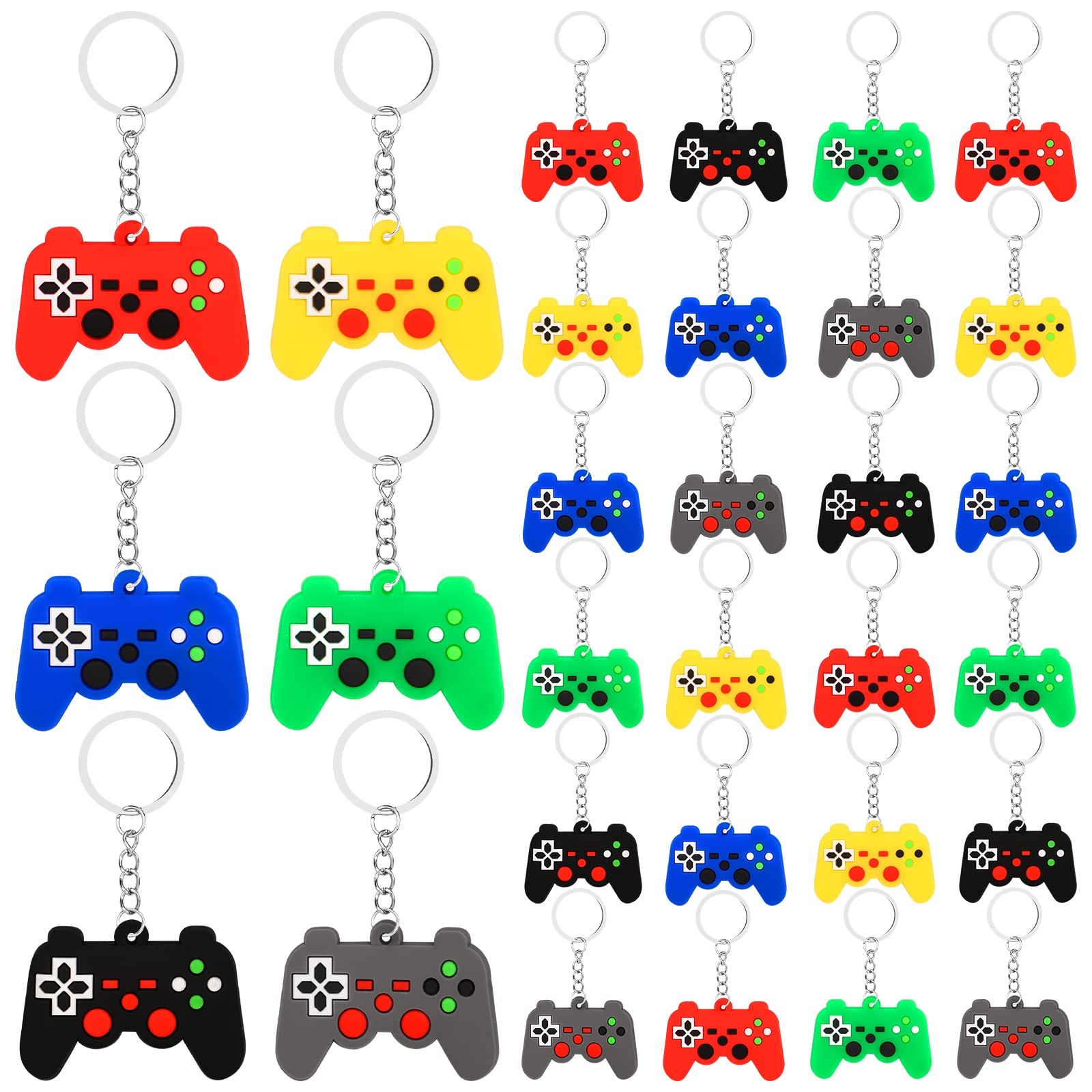 30PCs Video Game Party Favors Keychains Game Controller Keychains for Boys Girls Video Game Birthday Party Goodie Bag Fillers