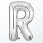 Flyloons Silver R Alphabets Letter Foil Balloons Perfect for Birthday Decoration Items, Anniversary, Bachelorette, Wedding, Fare