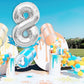 Number Balloon 40 Inch, Number Balloons Silver, Number 8 Balloon, Birthday Large Foil Silver Balloons, Birthday Party Graduation