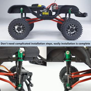 Morlordy Aluminum Alloy 4Pcs Rc Shock 48Mm Ajustable Shocks Absorber Dampers For Scx24 Shocks 48Mm Upgrades 1/24 Rc Crawler Car