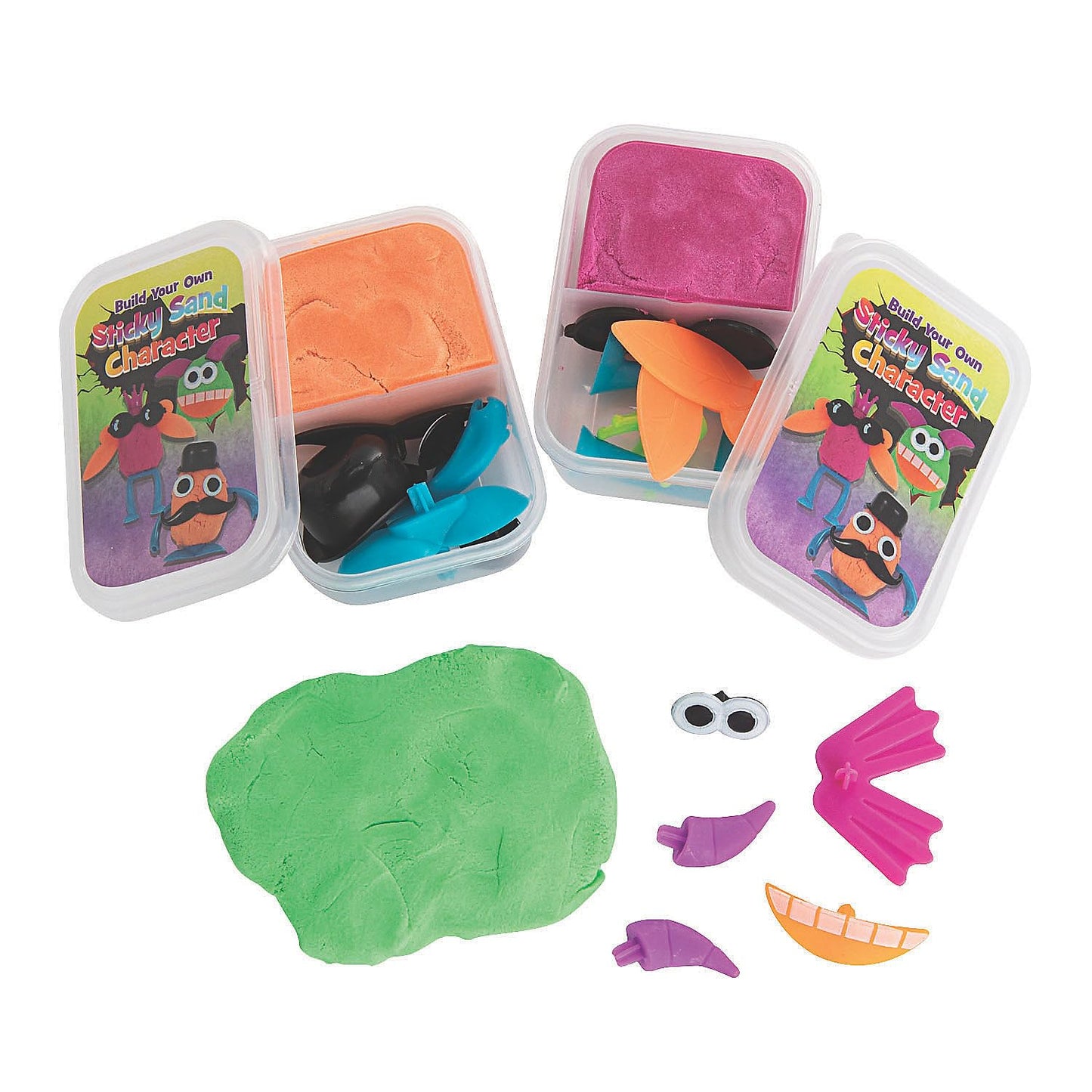 Fun Express Build Your Own Sticky Sand Characters - Craft Toys for Kids - 12 Pieces
