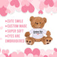 Teesandtankyou Custom Teddy Bear 8 Inch With Custom Text, Personalized Gift For Anniversary, Graduation, Christmas, Brown Stuffe