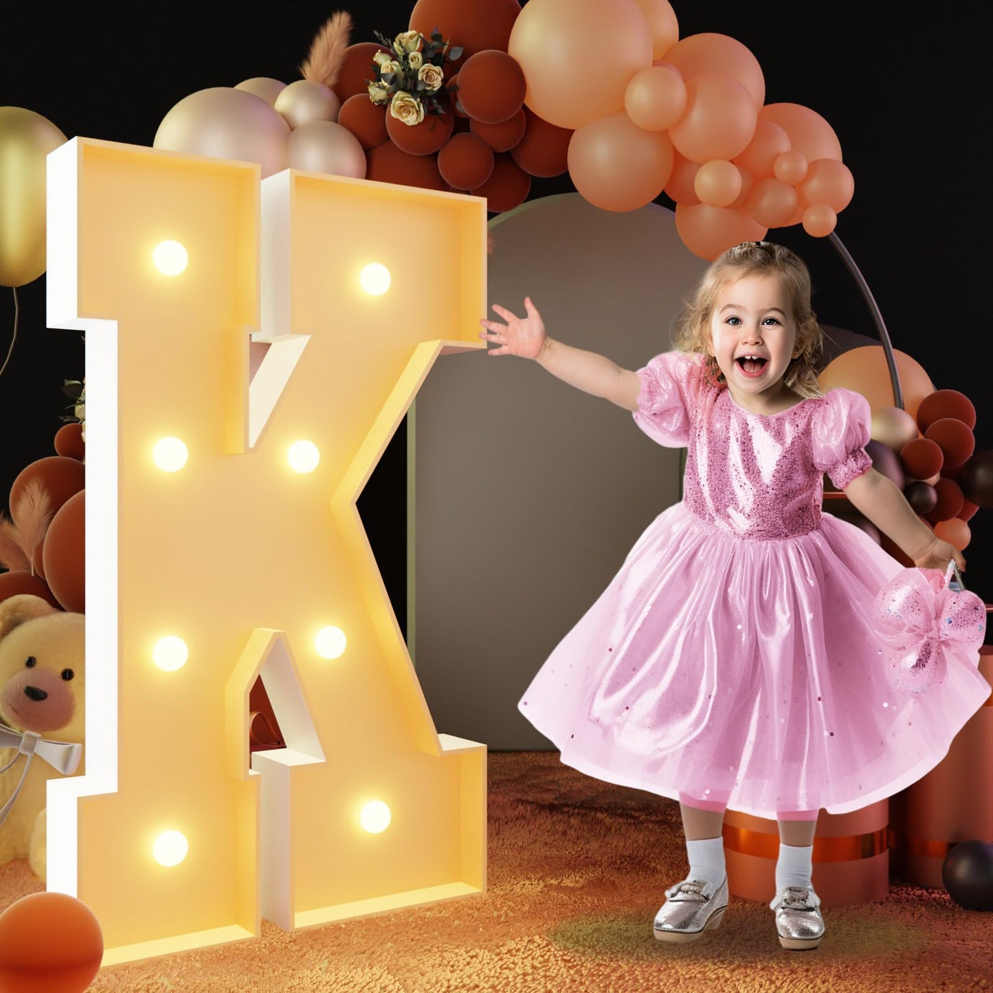 Imprsv Marquee Letter K, 3Ft White Foam Board Art Craft Kit For Baby Shower, Wedding Decorations, Party Backdrop Decor