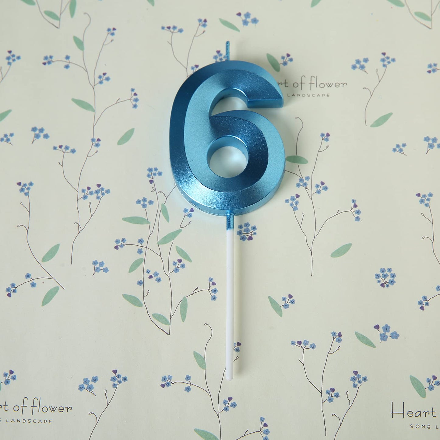 2.76 inch Blue 6 Birthday Candles,3D Number 6th Cake Topper for Birthday Decorations No 16 26 61 62 63 64 65 66 67 68