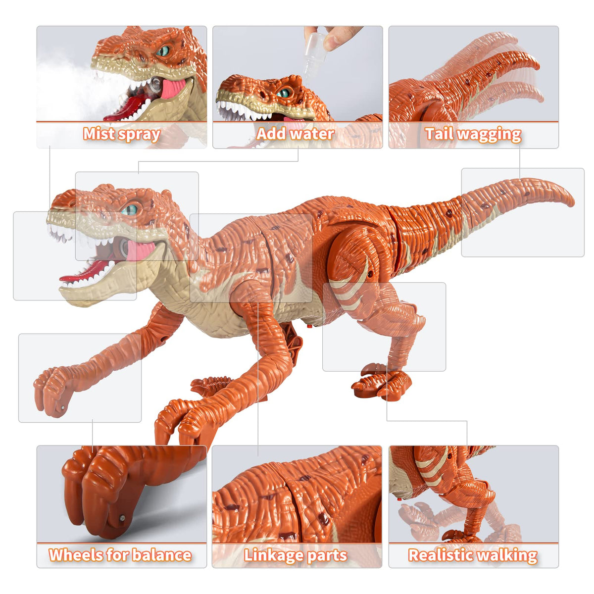 Dino-Rific RC T-Rex Toy: Roaring, Walking, Mist-Spraying Fun for Kids
