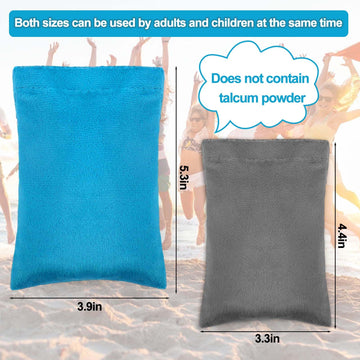 Palksky 4PCS Sand Remover for Beach, Sand Removal Bag,Powder Pouch Sand Remover Brush Beach Vacation Camping Essentials(Talc-Fre
