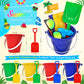 Pool Party Favors Beach Party Favors - 60 PCS Pool Toys For Kids Ages 3-8 Beach Balls Bulk, Sand Bucket and Shovels Set, Kids Su