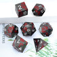 Haxtec Metal DND Dice Set Red Spider Lily Flower DND Dice for D&D Dungeons and Dragons Gift TTRPG Metal Dice with Leather Dice B