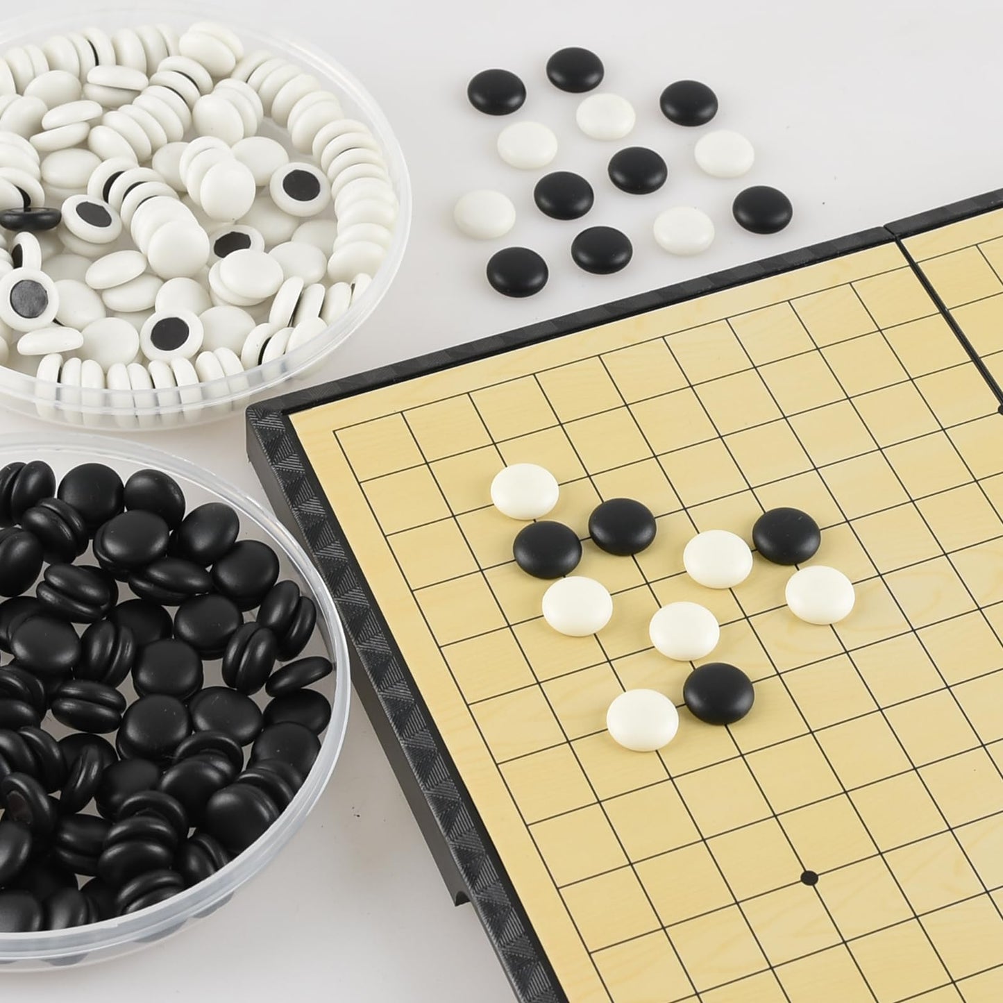 Magnetic Go Game Set 19X19 Chinese Chess Set Portable With Magnetic Plastic Stones Portable And Travel Ready Set (15 Inch)
