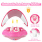 WYRIAZA Baby Pool Float with Canopy  Baby Float for Pool Swimming  Infant Pool Floats with UPF50+ Sun Protection  Infant Floaties with Safety Seat  Newborn Swim Float for 3-36 Months (L (3-36Months))