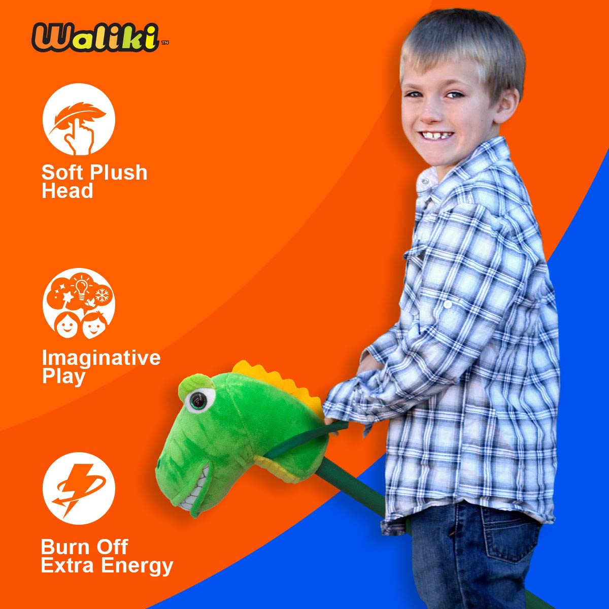 Waliki Stick Horse Dinosaur Lala | Pretend Play Toy For Kids Ages 2 3 4 5 6 | Fun Gift For Boys And Girls | Cool Birthday Presen