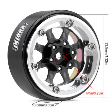 INJORA ModuWheel 1.3 beadlock Negative Offset Wheels with 8-Spoke, Replaceable Carbon Fiber Modular, for 1/18 1/24 RC Crawler (R