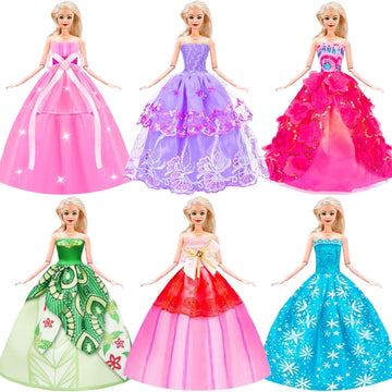 Zita Element Lot 5 Handmade Fashion Party Dress Outfit For 11.5 Inch Girl Doll Clothes Xmas Gift- Random Style.