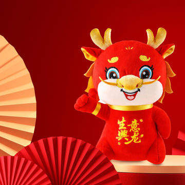 2 Pcs Chinese Dragon Plush 2025 Year Of The Dragon Stuffed Animal Plush Chinese New Year Plush Decoration Mascot Doll Plushies F