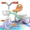 Kkdi Toddler Tricycle, 4-Level Adjustable Seat, Green, Model WJ121503, for Ages 1-5, Perfect Birthday Gift for Boys & Girls