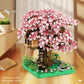 Bdydt Pink Cherry Blossom Bonsai Tree Building Blocks Set,(1443 Pieces) Flower Treehouse Model Mini Building Block Toys,Tree Hou