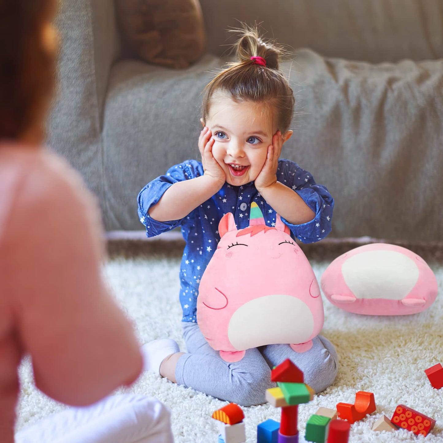 Stuffed Animals Plush Toy 16Inch Pink Cute Stuffed Animals For Girls Cartoon Kid'S Plush Toy Pillows Soft Lumbar Back Cushion Birthday Gifts For Kids Children