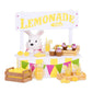Li'l Woodzeez Lemonade Stand Playset with Rabbit Figurine, 25 Pieces, Imaginative Play, Multicolor, Model WZ6539Z