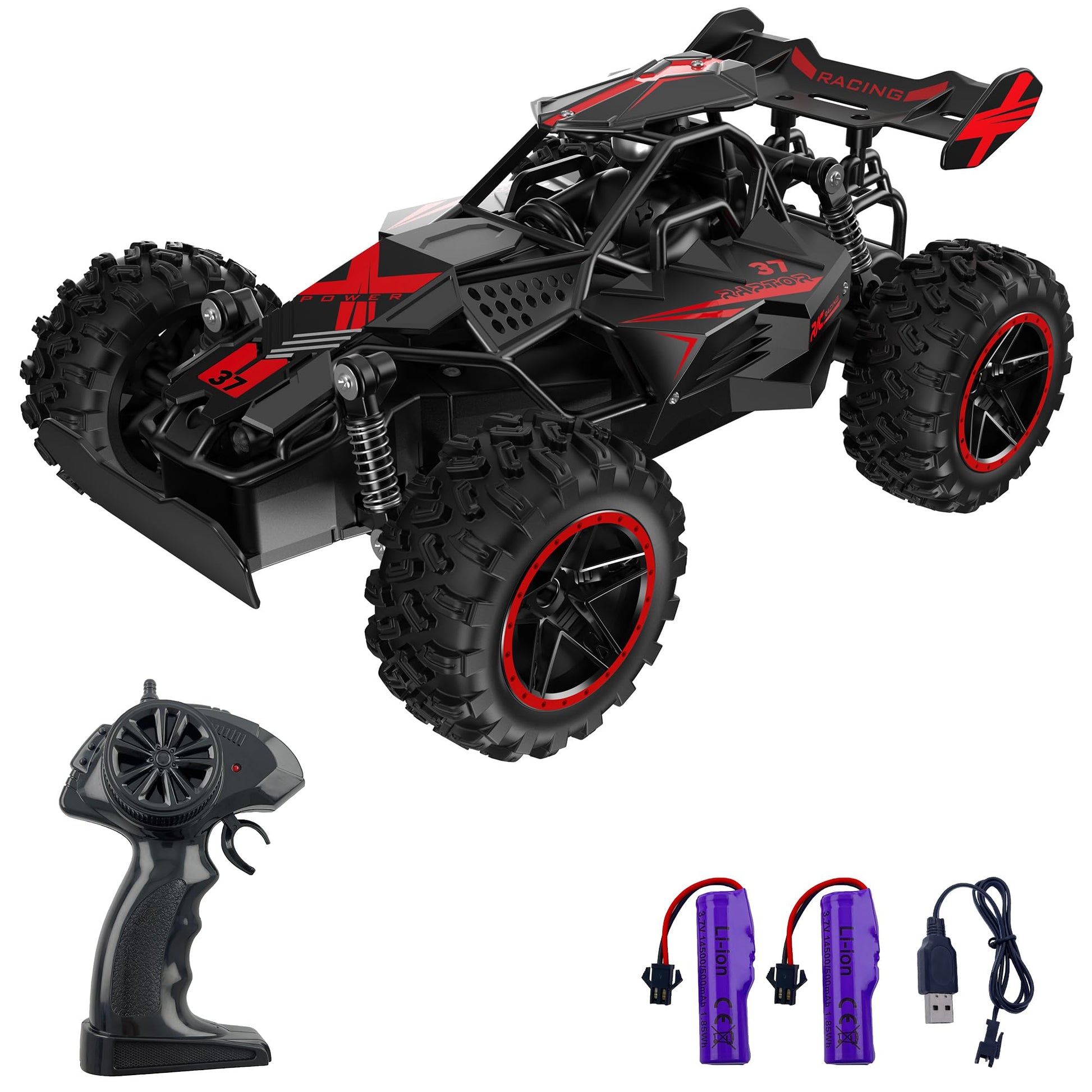 Gobang 1:18 Rc High Speed Racing Car Remote Control Cars Toys With 2 Rechargeable Batteries For 6 7 8 9 10 11 12 Years Old Boys