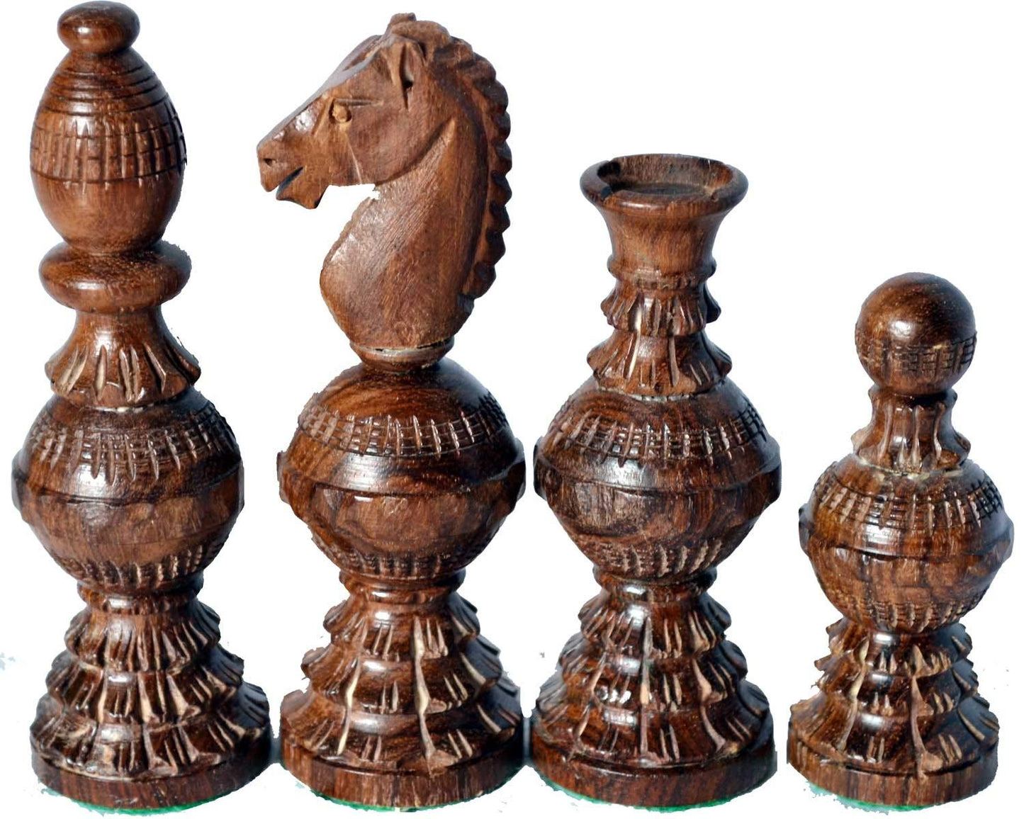 Chessbazar Chess Set Globe Design King 5' 32 Wooden Weighted Handmade Chess Pieces By