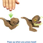 Jurassic World Dominion Uncaged Wild Pop Ups Dinosaur Toys, 4 Pack Collectible Figures, Manually Activated