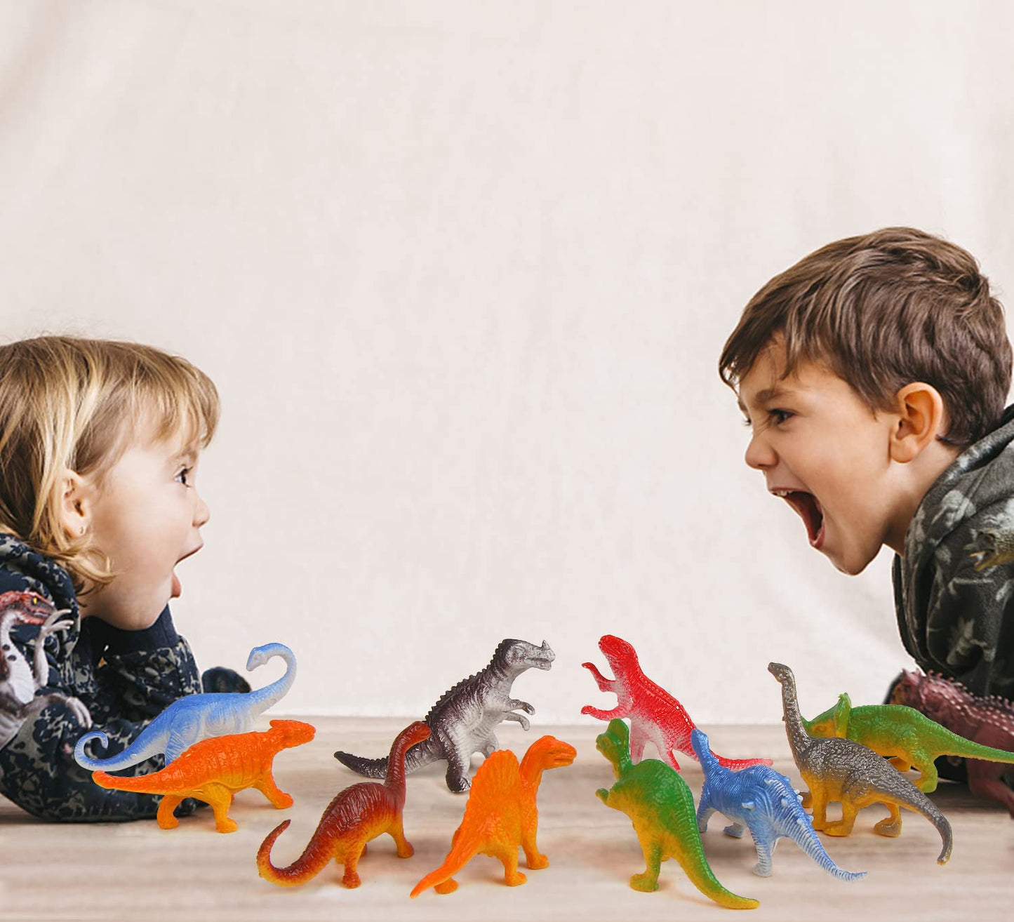 Fingooo 78 Pieces Mini Dinosaur Figures, Plastic Small Dinosaur Toys For Cupcake Topper Dino Party Favor Supplies Christmas Goodie Bag Stuffers