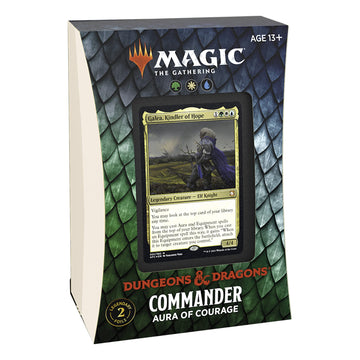 Magic The Gathering Commander Deck - Aura of Courage, Green-White-Blue, Model C88960000, Paper Material