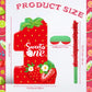 Aoriher Strawberry Piñata - Cardboard, Berry Color, 1st Birthday Party Game Supplies & Decor with Stick, Blindfold, and Confetti