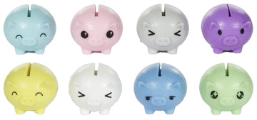 Party Favors - Set of 8 Assorted Colored Worlds Smallest Piggy Banks