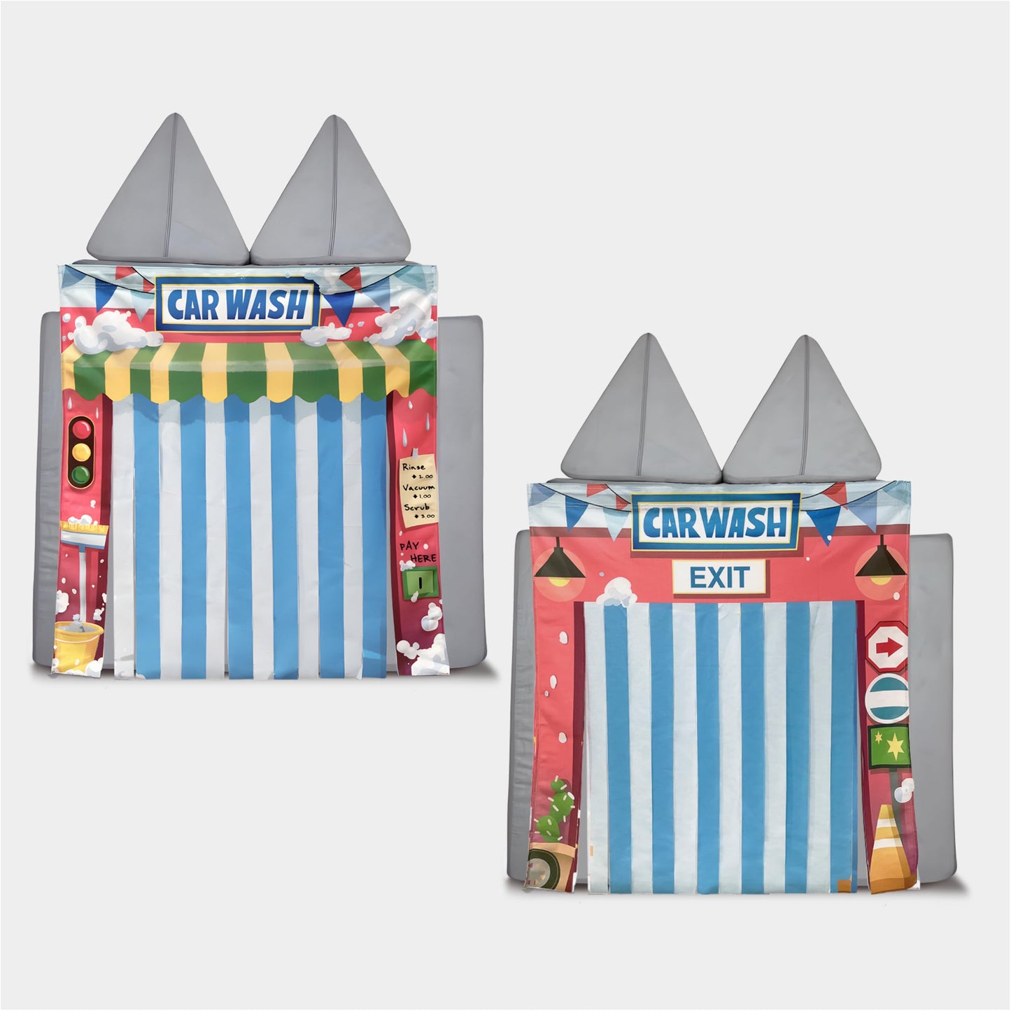 SeeMees Modular Play Panel Set - Carwash Design, Multi-Color, 33.5"x37", Polyester, Model SFL-PlayPanel-2 for Toddlers