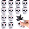 Tlswshsy 12 Pcs Halloween Skull Stress Relief Fidget Toys, Small White TPR Ghost Squeeze Toys for Party Decoration
