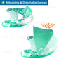 COOLCOOLDEE Pool Float with Canopy  Cup Holder - XL Pool Chair Lounge Float with Adjustable Sun Shade Cover  Drink Holder  Ergonomic Headrest Inflatable Pool Float for mature-themeds(Green)
