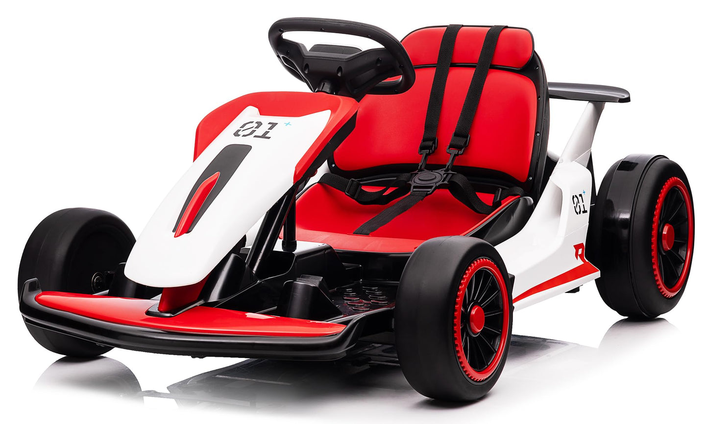 Garveelife Kids Ride On Race Car Toy,24V Ride On Go Kart With Long-Lasting Battery,Electric Drift Kart Toy With Powerful Motor F