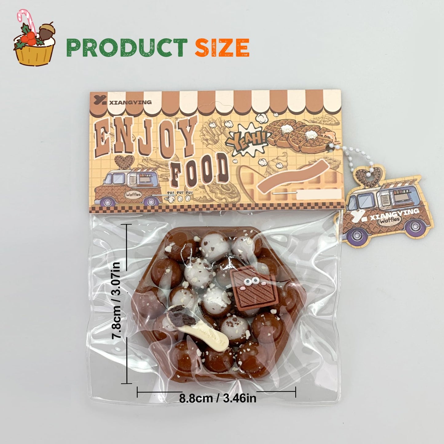 Taba Squishy Toys Valentines Cat Paw Cute Kawaii Squeeze Toys  Sticky Squishy Fidget Toys Silicone Squeeze Toy for Stress Relief Cute Soft Toys Best Valentines Gift for Anniversary (Brown Egg Waffles)