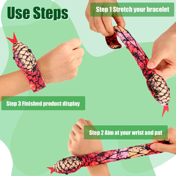 20 Pieces Slap Bracelets Snake Snap Bracelets Snake Slap Bracelets for Kids Halloween Slap Bracelets Snake Bracelet for Kids Ani